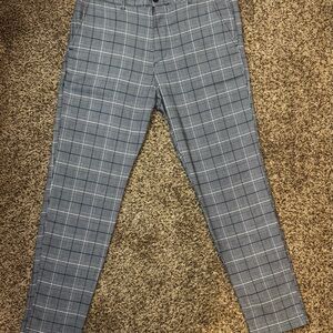 Hollister Pants 33x32 (Fits 33x30) Men Gray Skinny Chino Epic Flex Plaid Trouser